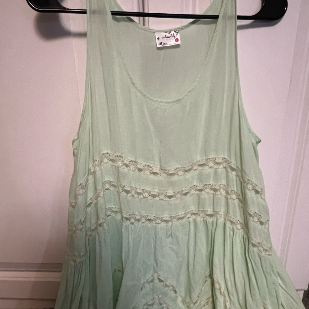 Free People Voile and lace trapeze slip